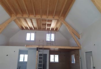 Intérieur maison ossature bois